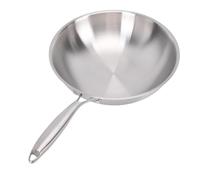 ANGGREK Wok de Acero Inoxidable, Sartén para Saltear de Acero Inoxidable 304 con Núcleo de Aluminio para Cocinas de Inducción, Gas, Eléctricas, de Vitrocerámica y Halógenas, sin (32CM)