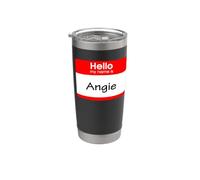 Angie, Hola, me llamo Etiqueta, insignia Vaso térmico de acero inoxidable de doble pared