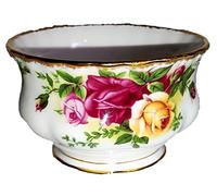 AngiesStrickZauber - Royal Albert - Old Country Roses - Azucarero - Bone China - Blanco - Clásico - Redondo - 4000 ml - Porcelana - Moldeado
