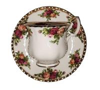 & AngiesStrickZauber vende: Royal Albert/Old Country Roses/Taza con platillo/Taza moka - Taza de espresso / Original/Bone China /
