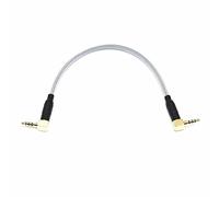 Angitu Cable en espiral de resorte TRRS a TRRS de 3,5 mm para teclado mecánico dividido RODE Sc7 por VIDEOMIC GO Video Micro Type Mics Cable de audio Cable de ángulo (90 trrs 25 cm negro + blanco)