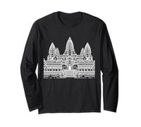 Angkor Wat Arte Lineal Templo Monumento Manga Larga