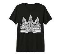 Angkor Wat Arte Lineal Viajero Camiseta Premium