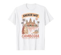 Angkor Wat Camboya, Divertido Recuerdo de Viaje del Templo jemer Camiseta gráfica económica, Hombre, Blanco, XL