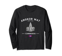 Angkor Wat Camboya Templo Khmer Bandera Camboyana Recuerdo Manga Larga
