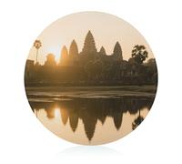 Angkor Wat Ruins - Tabla de cortar resistente a los arañazos, tabla de cortar portátil, tabla de cortar redonda de vidrio para cocina, picnic al aire libre, 7.9 pulgadas