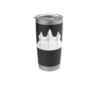 Angkor Wat todo blanco Vaso térmico de acero inoxidable de doble pared