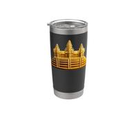 Angkor Wat Todo Oro Vaso térmico de acero inoxidable de doble pared
