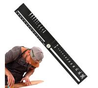 Angle Finder, Sliding Ruler, Reversible Geometry Scriber, Precision Measurement Tool, High Accuracy Marking Rulers for Carpentry, Construction, Engineering, Woodworking, Drafting, 18.5/7/1.4 Inches