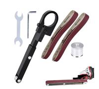 Angle Grinder Belt Sander Adapter - Soporte de aleación de 125 mm con mango de accionamiento y correas | Convertir amoladora angular en máquina pulidora de banco - Grinding rápido estable para