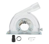 Angle Grinder Debris Cover | 4-5 Inch Cutting Machine Debris Protector with Transparent Panel & Vacuum Interface | Grinding Guard for Wall/Perimeter Tasks | Removable Brush