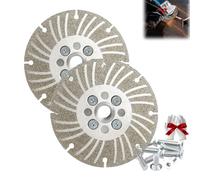 Angle Grinding Wheel - Electroplated Diamond - 4 1/2" Plus+, Dual-Grit Turbo Thread Disc,High-Strength Alloy Blade for Metal, Stone,Concrete,Tile Cutting & Grinding (2pcs 6”)