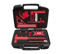 Angle Measuring Square - 9 Piece Gauge Ruler Tool Set, Precision Carpentry Layout Kit For Woodworking, Hand Tool Collection, Perfect For Furniture Flooring Garage Industry