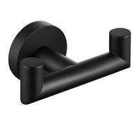 Angle Simple K7083B - Gancho doble para toallas, color negro mate, soporte para toallas de baño de acero inoxidable, colgador de toallas de mano para pared, largo x profundidad x altura: 3-13/16