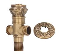 Angle Stop Valve, Vintage European Antique Style Valve, Cold Hot Faucet Water Shutoff Valve, Round Handle Faucet Turn Angle Water Stop Valve, for Water Sink Bathroom Toilet