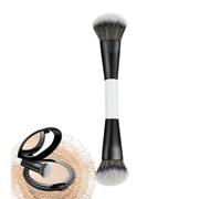 Angled Foundation Brush - Wooden Handle Makeup Tool | Round Top Dense Artificial Bristles for Liquid Powder Contour Concealer Bronzer, Women’s Beauty Accessory