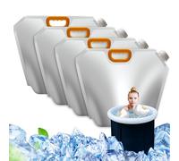 Anglekai Paquete de 4 bolsas de baño de hielo, bolsas de agua reutilizables de 10 L para congelador, bolsas de baño de hielo, bolsa de agua plegable para tina, congelador, bolsas de hielo para baño de