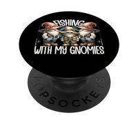 Angler Dad Gnomes For Men Retirement Fishing Grandpa Life PopSockets PopGrip Adhesivo