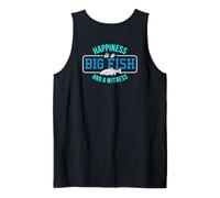 Angler Happiness Big Fish and Witness - Regalo de Pesca, Color Negro Camiseta sin Mangas