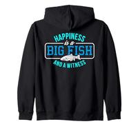Angler Happiness Big Fish and Witness - Regalo de Pesca, Color Negro Sudadera con Capucha