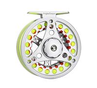 AnglerDream 1 2 3 4 5 6 7 8WT - Carrete de Mosca con línea Combo de carretes de Pesca con Mosca de Aluminio con Eje Grande (línea Amarilla Fluo, Carrete de Mosca de 3/4 WT con Combo de línea)