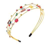 ANGLESJELL Diademas para profesora para mujer, diadema de libro de lápices, diadema de diamantes de imitación de cristal, accesorios para el cabello de profesor, trajes para el día del profesor