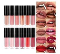 Anglicolor 12 Piezas Set Pintalabios Permanente Mate, Labial Larga Duración Líquido Hidratante Impermeable, Regalo San Valentín Cumpleaños Para Mujeres Novia Niña (Set A)