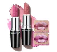 Anglicolor 2Pcs Pintalabios Metallic Brillo, Lapiz de Labios Hidratante