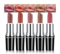 Anglicolor 5PCS Pintalabios Metallic Brillo,Lapiz de Labios Hidratante