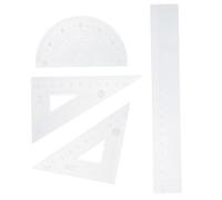 Angoily 1 Juego Conjunto de Protractor del triángulo de la Regla alumno Aula Escala Equipo gobernante Herramienta de Dibujo transportador de Regla Triangular transportador preciso PD Azul