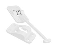 Angoily 1 Juego de Pestillo para Puerta de Caravana, Gancho para Puerta de Remolque de Carga, Repuesto de Pestillo para Puerta de Caravana, Herrajes de Plástico para Puerta, Color Blanco