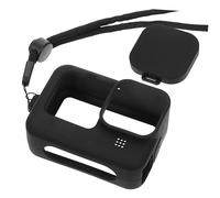 Angoily 1 Juego gopro9 Funda Protectora Tapa de la Lente de la cámara Accesorios de cordón Casos de cámara Funda de Silicona para cámara Deportiva Carcasa de la cámara Gel de sílice Black