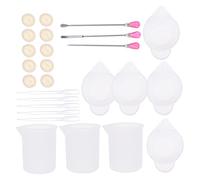 Angoily 1 Juego Herramientas de Reutilizables de Silicona para Manualidades Tazas Medidoras y Palitos de Agitación para Fabricación de Epoxy y Proyectos Diy