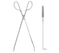 Angoily 1 Juego Utensilios para Chimeneas de Leña de Acero Inoxidable Pinzas y Gancho para Chimenea Multifuncionales para Fogatas de Patio Atizador y Herramienta para Carbón para Camping