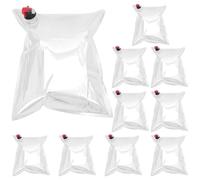 Angoily 10 Piezas Bolsa Dispensadora Portátil para Vino 5l, Pack 10 Unidades Reutilizables con Boquilla, Bolsas Transparentes para Bebidas de Viaje, Envases para Licor en Actividades al