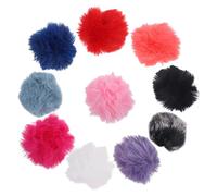 Angoily 10 Piezas cubierta del micrófono cubierta de micrófono a prueba de viento cubierta a prueba de viento para micrófono Peludo para micrófono Cubierta de micrófono peludo esponja lana