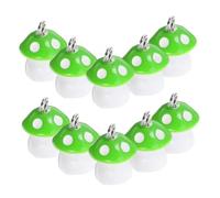 Angoily 10 Piezas encantos del pendiente cuenta de hongo collar Hechizas hongos esmalte encantos de setas amuletos para hacer joyas dijes para hacer aretes resina Green