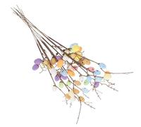 Angoily 10 Ramas Artificiales de Huevo de Pascua 5 Puntas, Decorativas para Arreglos, Color Pastel, Set de 10 Piezas, Ideales para Decoración de Hogar y Centro de Mesa de Pascua