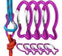 Angoily 10 Unidades Mosquetón Clip Rápido y Seguro Púrpura Forma de Pez de Escalada de Aluminio Diseño Divertido y Ligero para Camping y Accesorios al Aire Libre