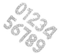 Angoily 100 Dijes para Uñas Números de Gemas de Imitación Plateados Decoración para Manicura DIY Accesorios Brillantes para Nail Art Kit 100 Piezas para Decoración de Uñas