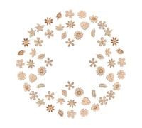 Angoily 100 Piezas Adornos de Madera con Flores y Pintadas para Manualidades Infantiles Juguetes Educativos Seguros y para Desarrollo de Habilidades y Decoración del Hogar