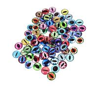 Angoily 100 Piezas De Accesorios para Ojos De Vidrio con Números De Colores Redondos Mixtos para Manualidades De Ojos Modernos para Diseño Hecho A Mano Ojos Falsos De