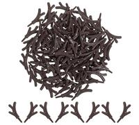 Angoily 100 Piezas de Mini Astas de Plástico, Manos de Muñeco de Nieve, Accesorios Navideños de Bricolaje, Café 1,88 X 1,18 X 0,31 Pulgadas