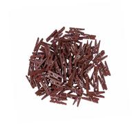 Angoily 100 Piezas Mini Pinzas de Madera Natural Unidades Clips Versátiles para Fotos Manualidades y Colgar Cuadros Organizador de Cables y Adornos Decorativos Marrón