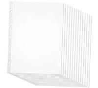 Angoily 100 Piezas Unidades Carpetas de Archivo Transparentes Fundas para Perforadas de Orificios Prácticos para Sueltas Compatibles con Anillas Anillos Resistentes y Fáciles de Usar para