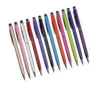 Angoily 12 Bolígrafos Táctiles para Tabletas y Teléfonos Punta Capacitiva y Cuerpo de Aluminio, Diseño Ligero para Oficina y Apuntes Color Aleatorio