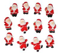 Angoily 12 figuras de Navidad en miniatura, mini adornos de Navidad de Papá Noel, jardín de hadas y globos de nieve, decoración navideña (estilo mixto)