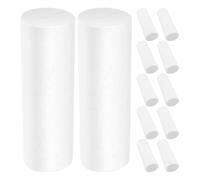 Angoily 12 Piezas Cilindros de Espuma Blancos Sólidos para Manualidades y Educación Infantil, Resistentes a Deformación, Diseño Geométrico Cilíndrico Adecuado para Clases de Matemáticas y