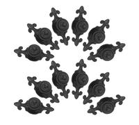 Angoily 12 Piezas Pomo de Cajón de Muebles de Aleación de Zinc Negro con Placa Trasera, Tirador Redondo Orificio para Cocina, Baño y Tocador, 12 Piezas, Estilo Rústico para Herrajes de