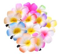 Angoily 12 Pinzas Para El Cabello Con Flores Hawaianas Pinzas Para El Cabello Con Espuma De Plumeria Para La Cabeza Con Flores De Espuma Decoraciones Para Fiestas Tropicales